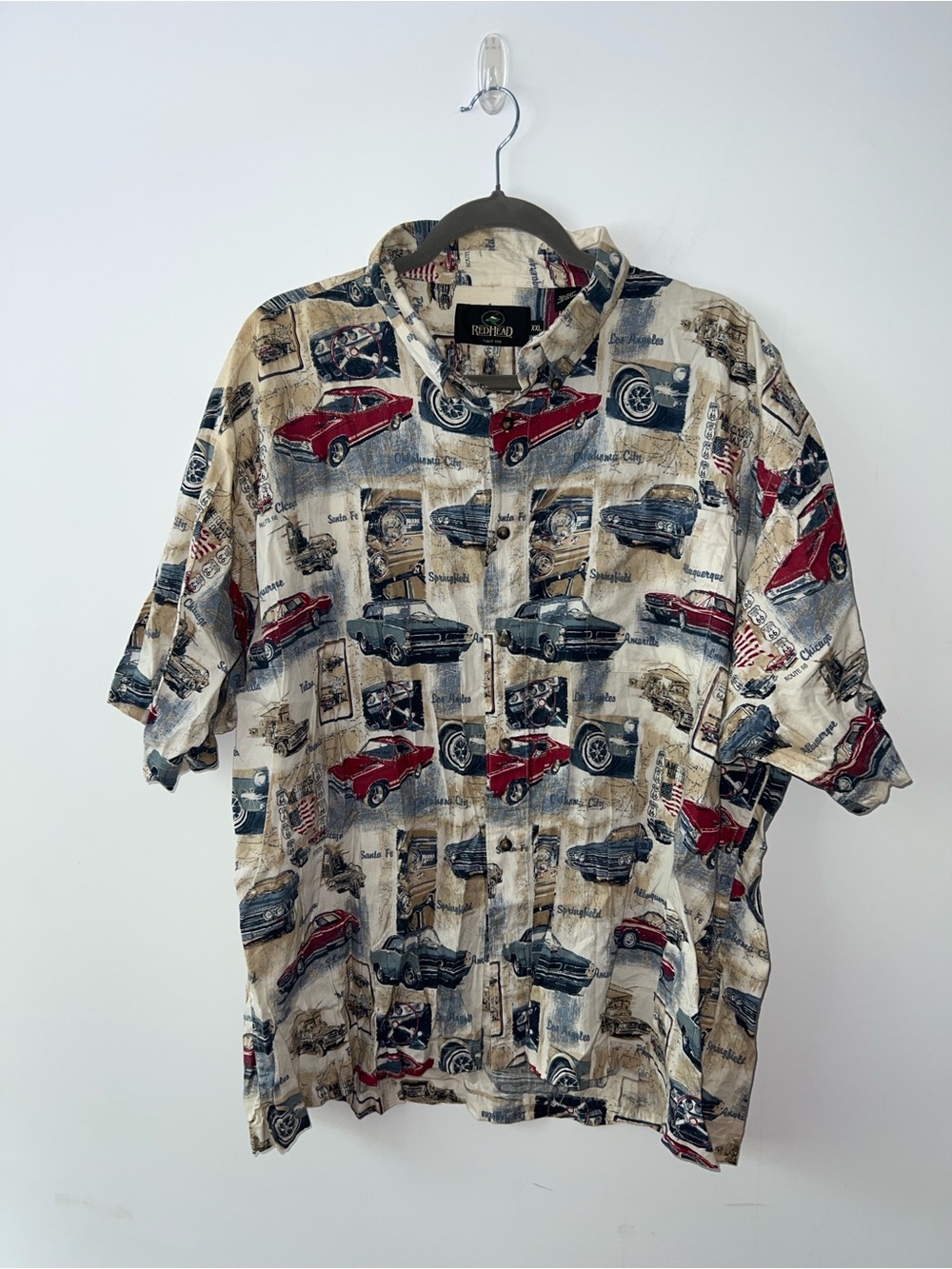 RedHead Men’s Short Sleeve Button-Down Shirt - Beige, Red, Blue